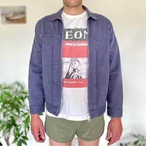 Officine Genérale blue denim zippered jacket.